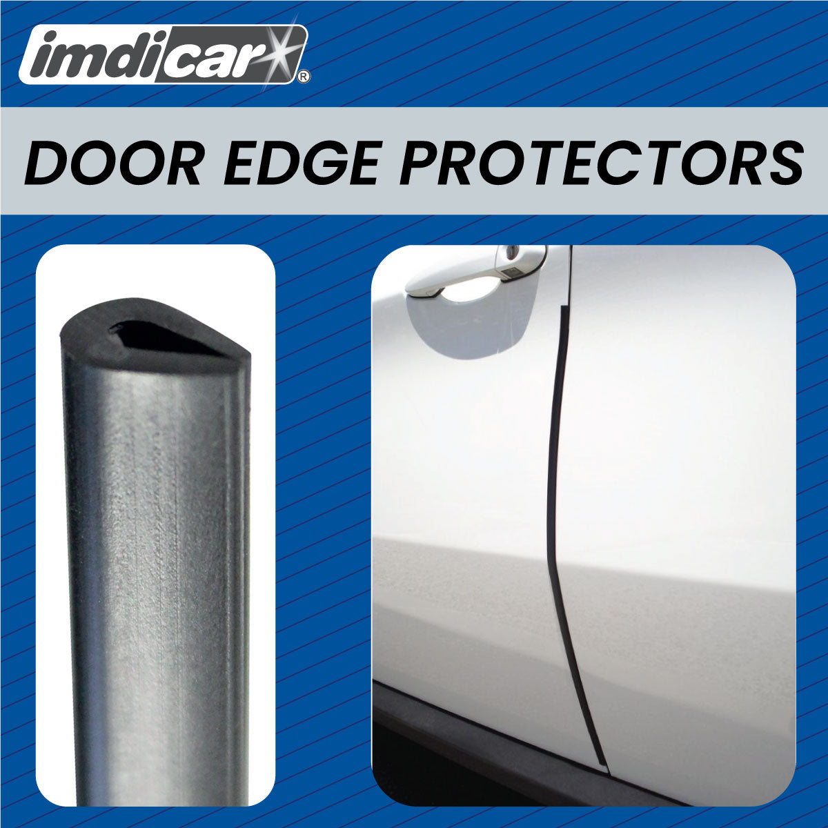 ImdiCar Adhesive Black Door Edge Protectors | Set of 2 | 25 inches each
