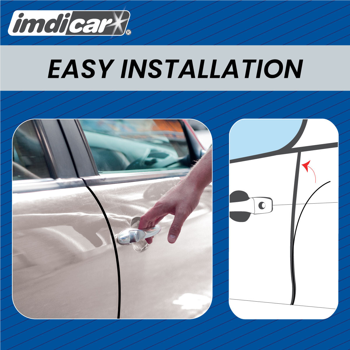 ImdiCar Adhesive Black Door Edge Protectors | Set of 2 | 25 inches each