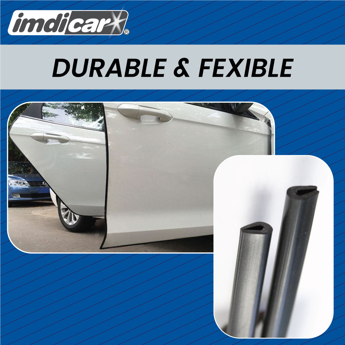 ImdiCar Adhesive Black Door Edge Protectors | Set of 2 | 25 inches each