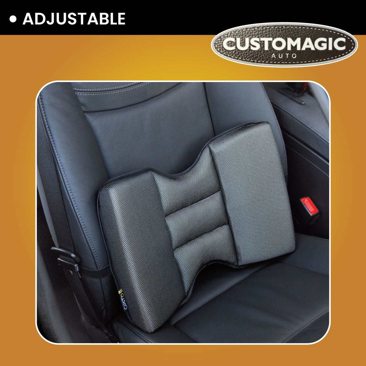 Customagic Adjustable Backrest Pad | Ergonomic | Optimal Back Support
