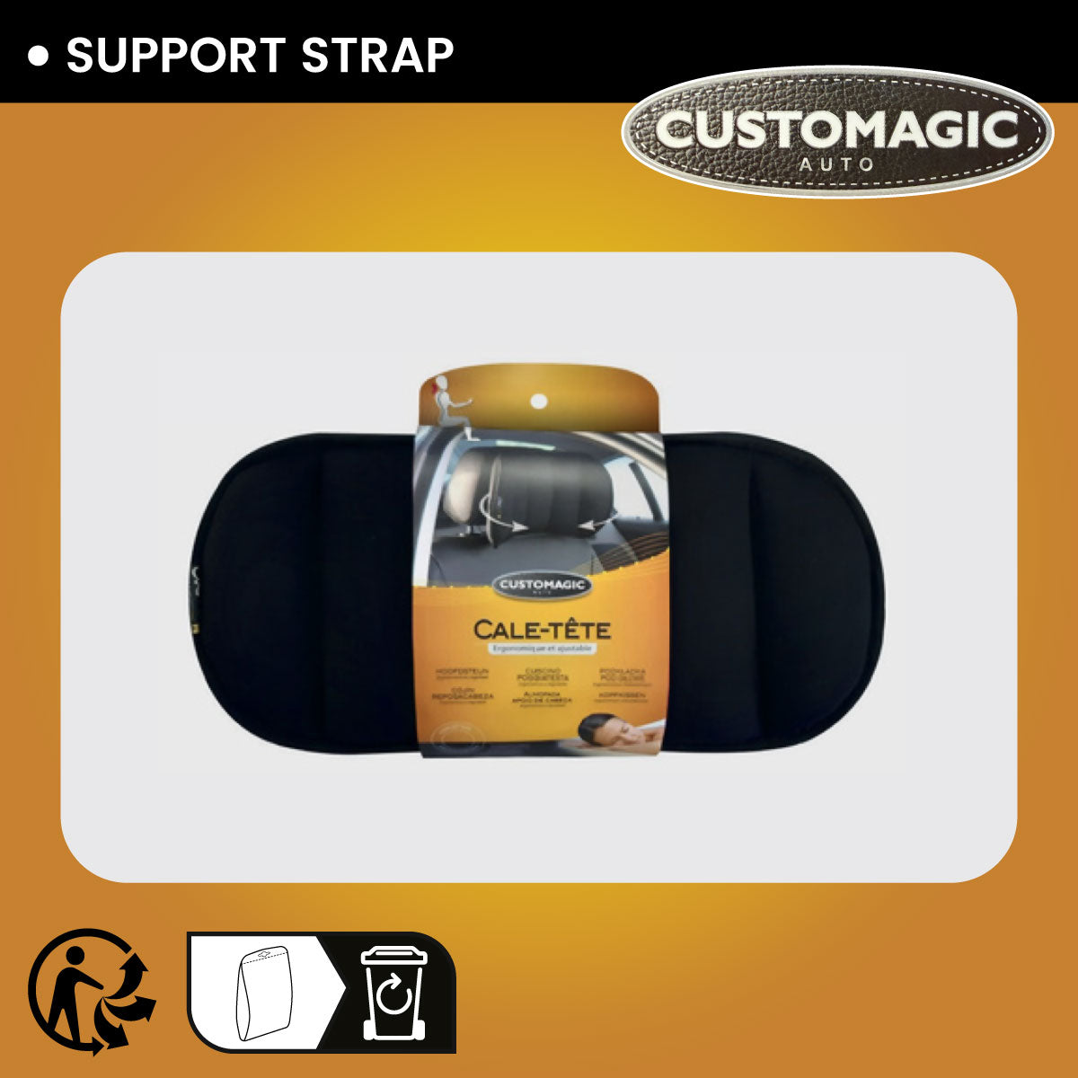 Customagic Adjustable Head Support | Ergonomic | Optimal Neck Support