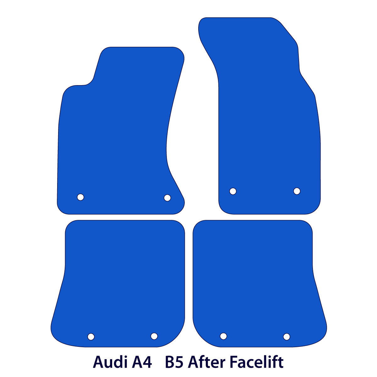 Audi A4 Velour Floor Mats 1999-2001 – Sedan & Wagon B5 – Silver Stitching