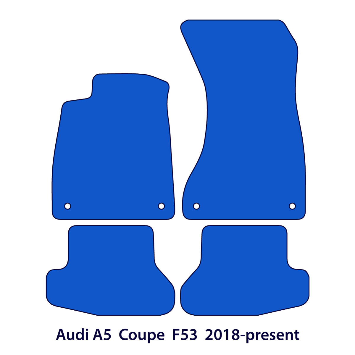 Audi A5 / S5 / RS5 Coupé Velour Floor Mats 2018-2025 – F53 – Red Sport