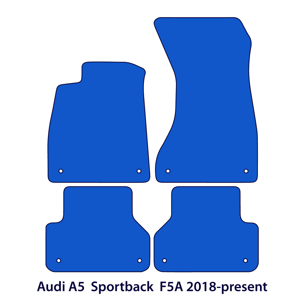 Audi A5 / S5 / RS5 Sportback Velour Floor Mats 2018-2025 – F5A – Red Sport