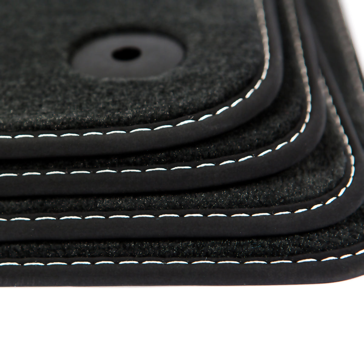 Audi Q5 Velour Floor Mats 2008-2017 – 8R – Silver Stitching
