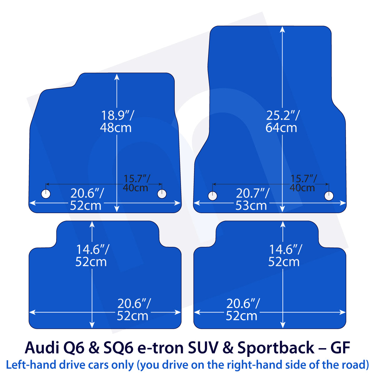 Audi Q6 &amp; SQ6 e-tron SUV &amp; Sportback Velour Floor Mats – GF – Beige