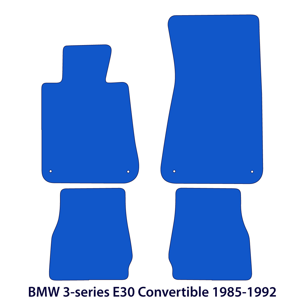 BMW 3-Series Convertible Velour Floor Mats 1985-1992 – E30 – M Stitching