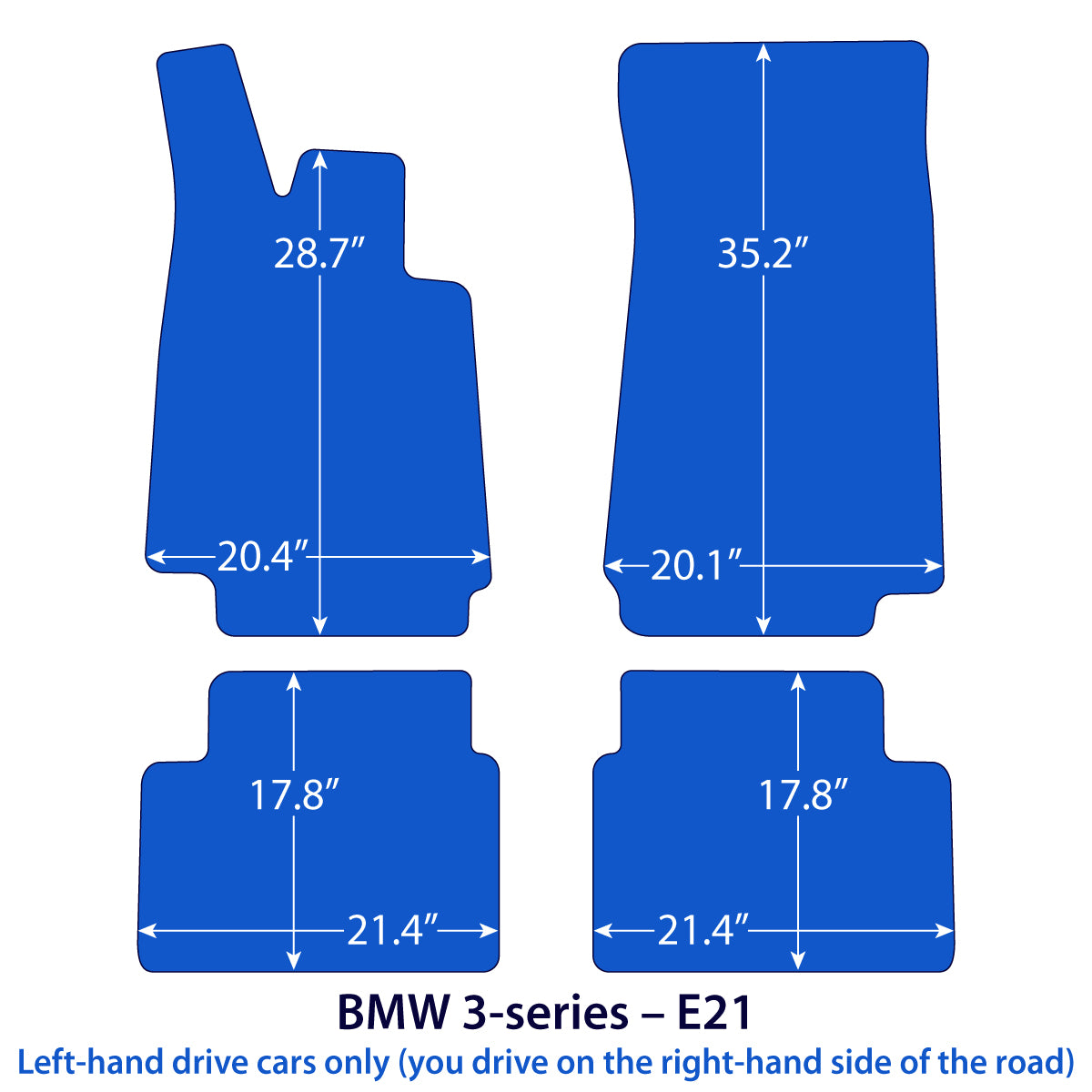 BMW 3-Series Velour Floor Mats 1977-1983 – E21 – Beige