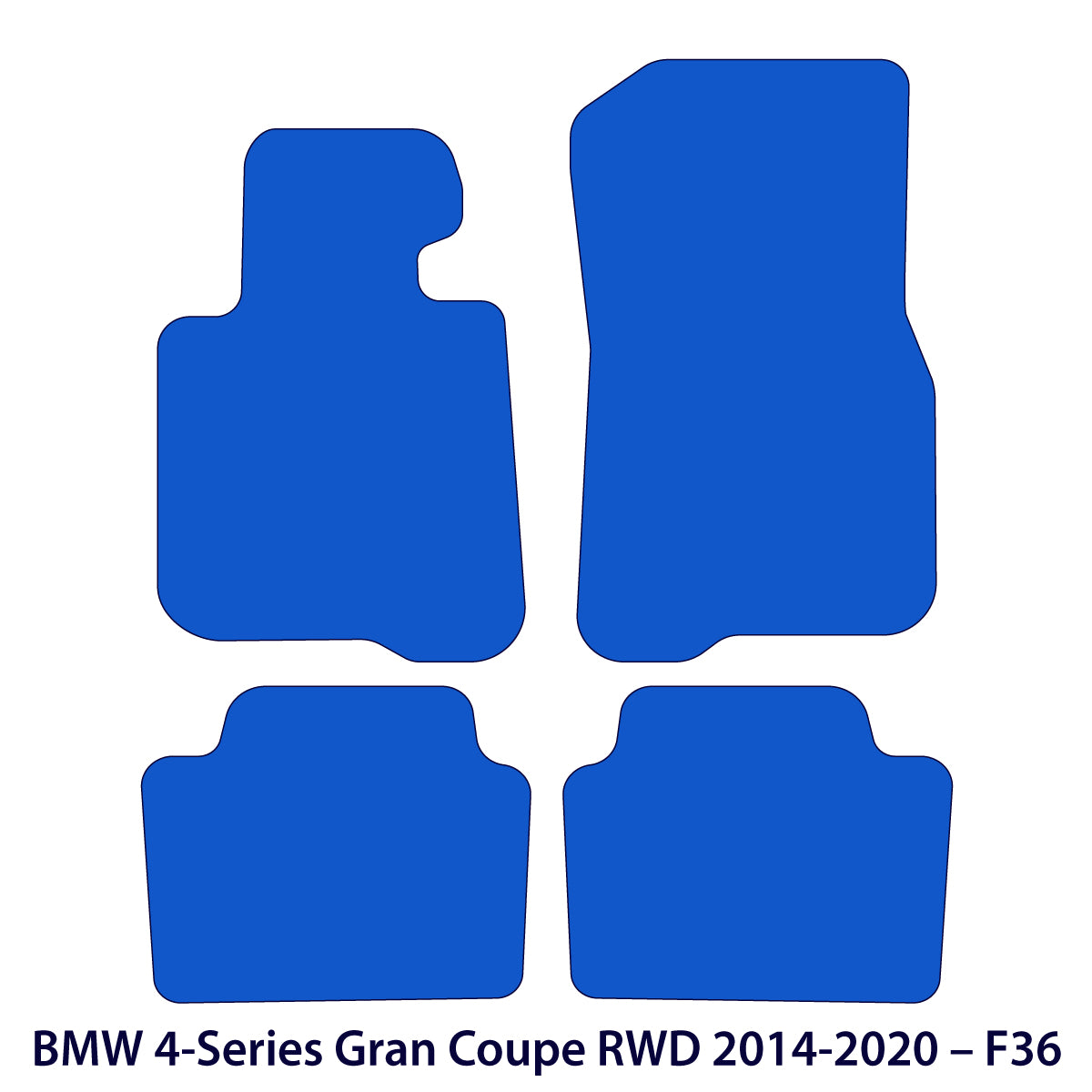 BMW 4-Series Gran Coupe RWD Velour Floor Mats 2014-2020 – F36 – Black