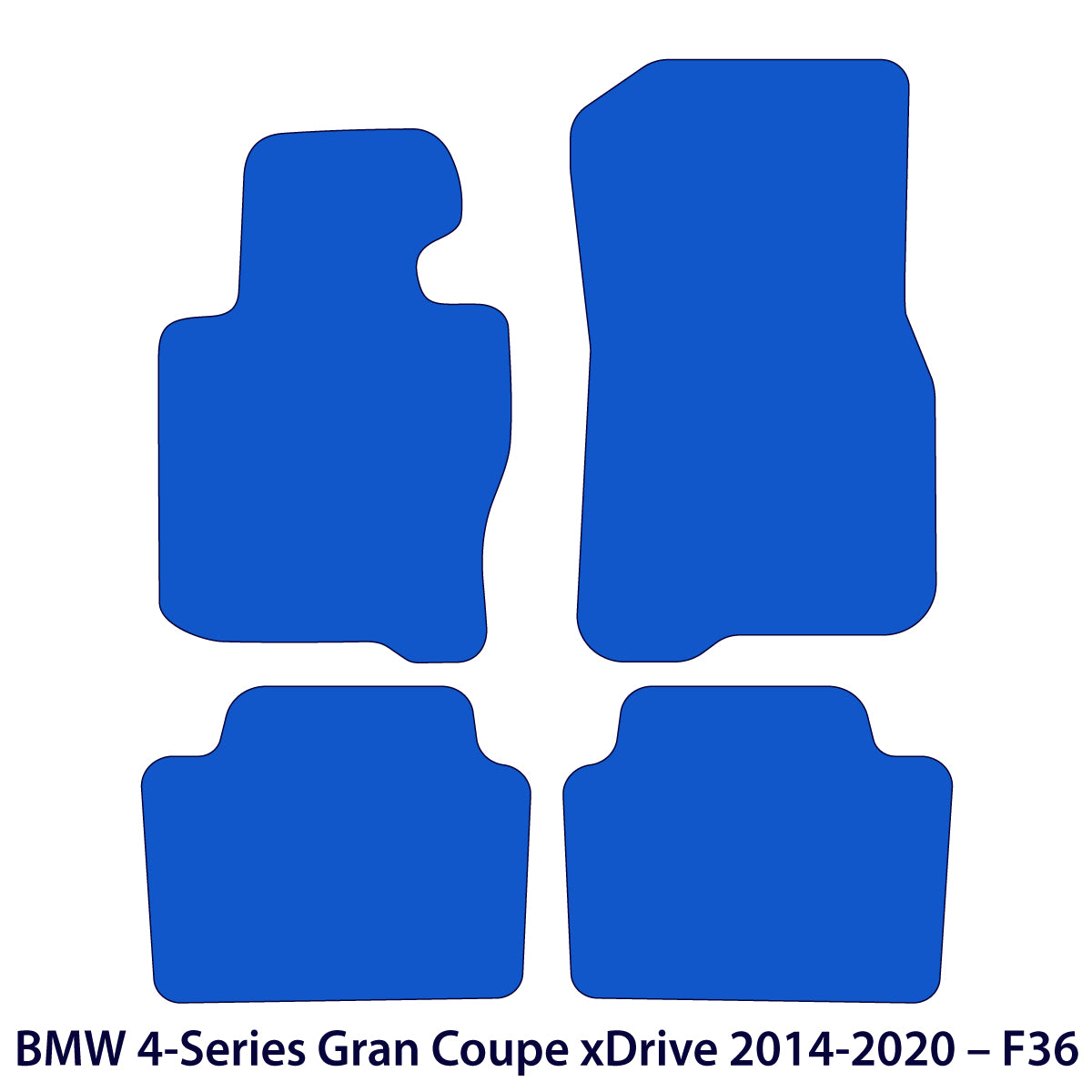 BMW 4-Series Gran Coupe xDrive Velour Floor Mats 2014-2020 – F36 – M Stitching