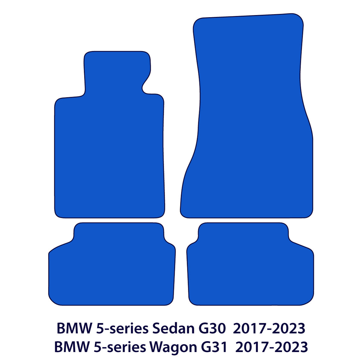 BMW 5-Series Velour Floor Mats 2017–2023 – G30, G31, F90 – Black