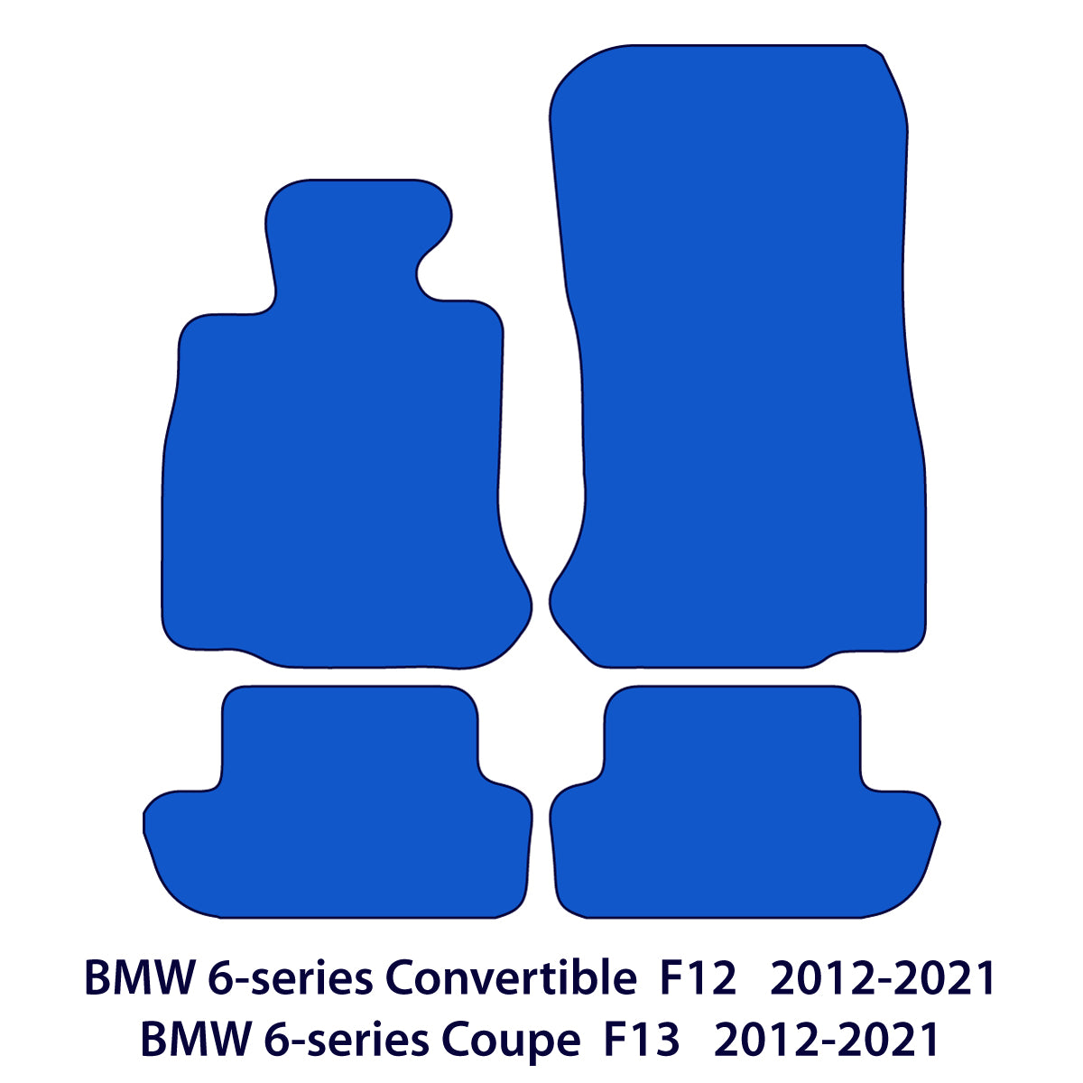 BMW 6-Series Convertible & Coupe Velour Floor Mats 2012-2021 – F12, F13 – 6 Logo