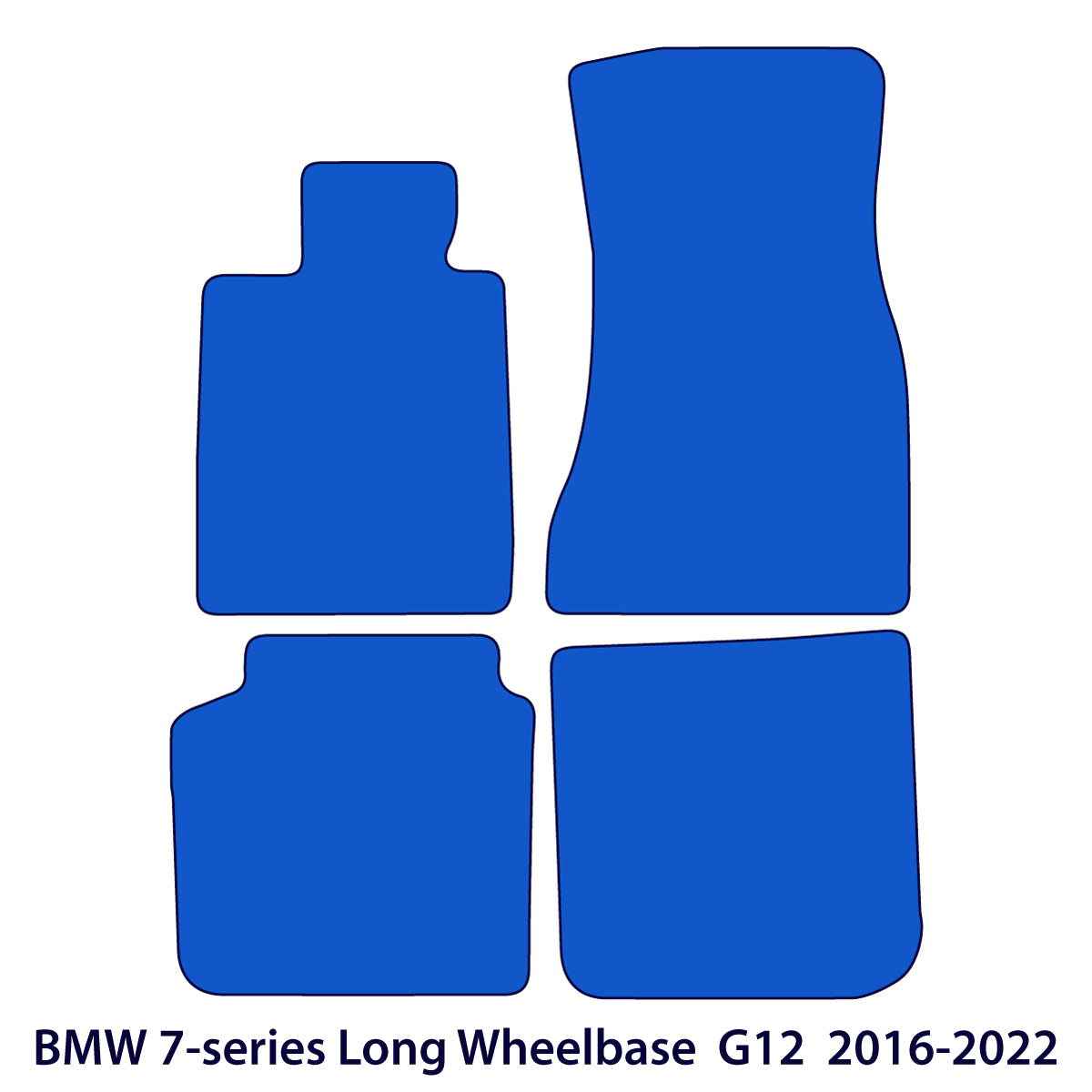 BMW 7-Series Velour Floor Mats 2016-2022 – Long Wheelbase G12 – Black