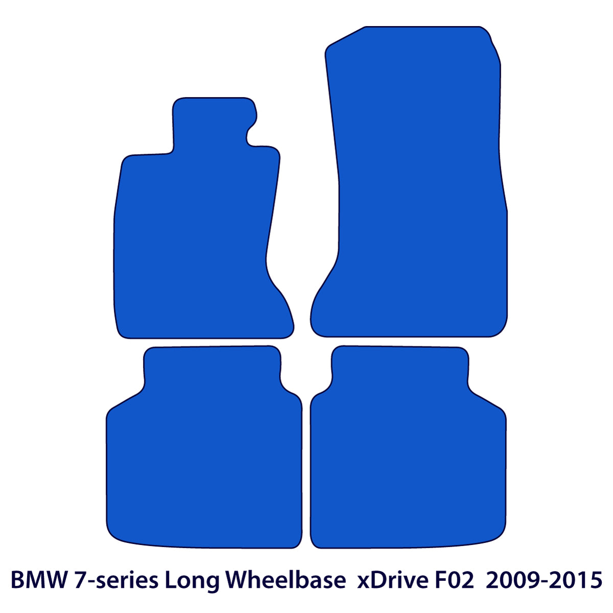 BMW 7-Series Velour Floor Mats 2009-2015 xDrive – Long Wheelbase F02 – Beige