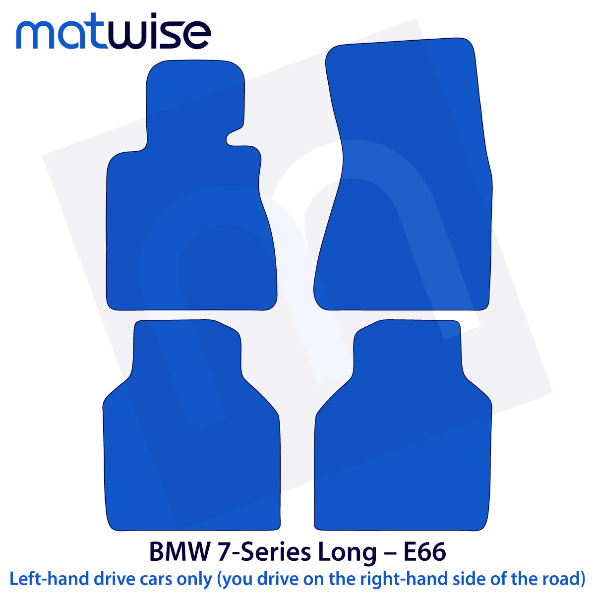 BMW 7-Series Velour Floor Mats 2002-2008 – Long Wheelbase E66 – M Stitching