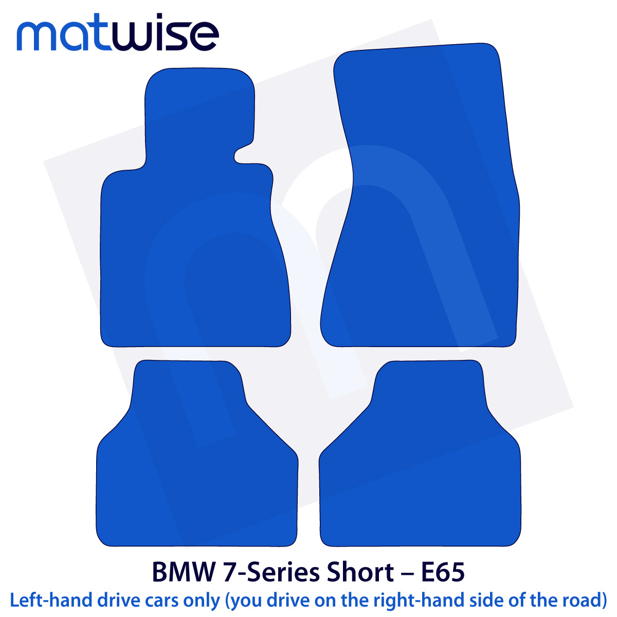 BMW 7-Series Velour Floor Mats 2002-2008 – Short Wheelbase E65 – M Stitching