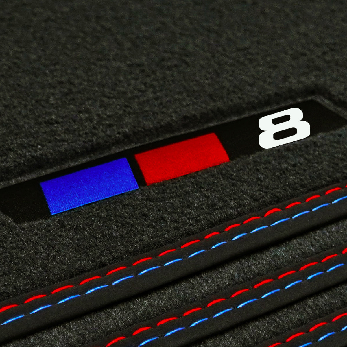 BMW 8-Series Coupé &amp; Convertible Velour Floor Mats 2019-2026 – G14, G15 – 8 Logo