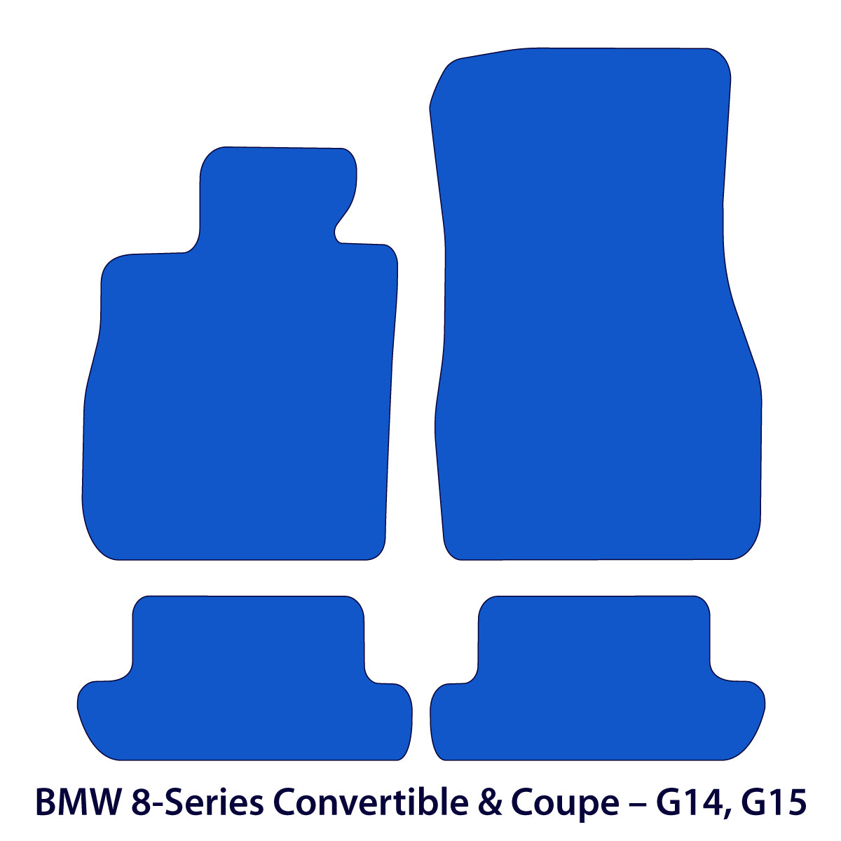 BMW 8-Series Coupe & Convertible Velour Floor Mats – G14, G15 – Black