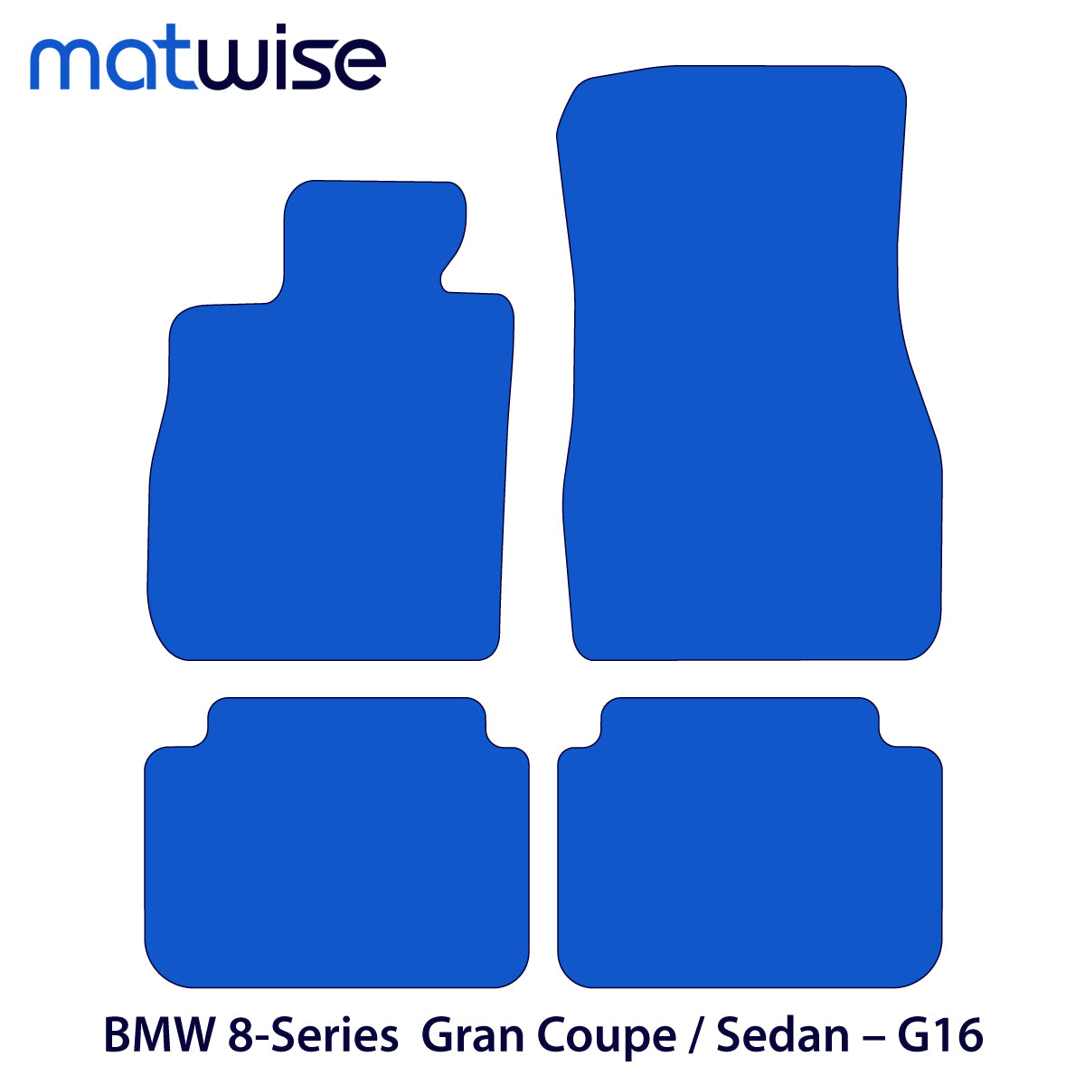 BMW 8-Series Gran Coupé Velour Floor Mats 2019-2026 – Sedan G16, F93 – 8 Logo