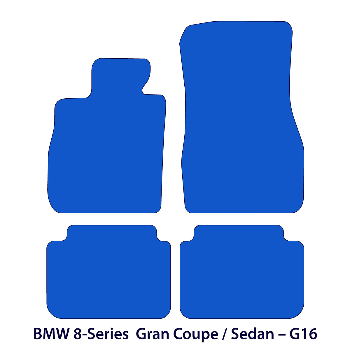 BMW 8-Series Gran Coupé Velour Floor Mats 2019-2026 – Sedan G16, F93 – M Stitching