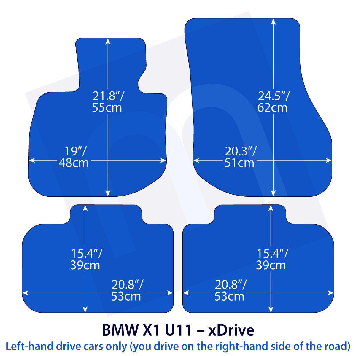 BMW X1 Velour Floor Mats – xDrive U11 – Beige