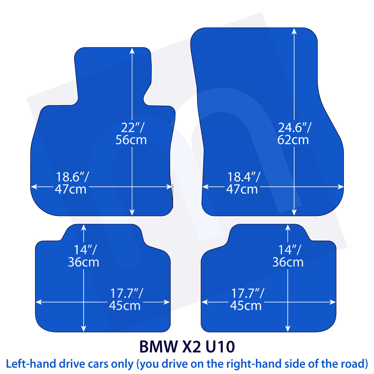 BMW X2 Velour Floor Mats – U10 – Beige