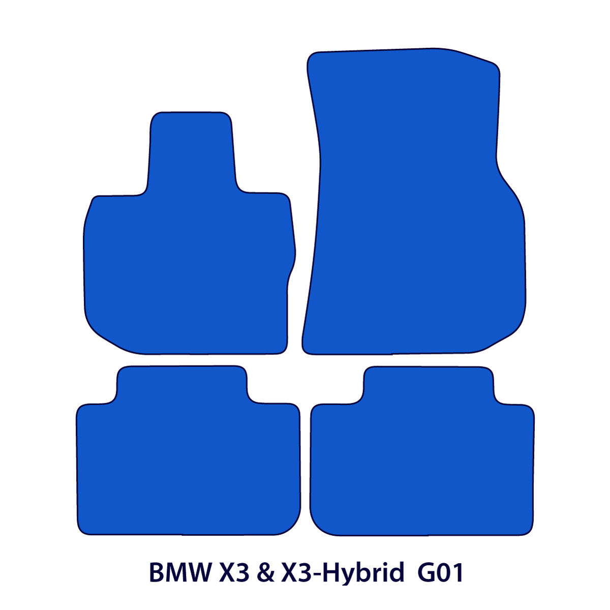 BMW X3 & X3-Hybrid Velour Floor Mats 2018-2024 – G01, F97– M Stitching