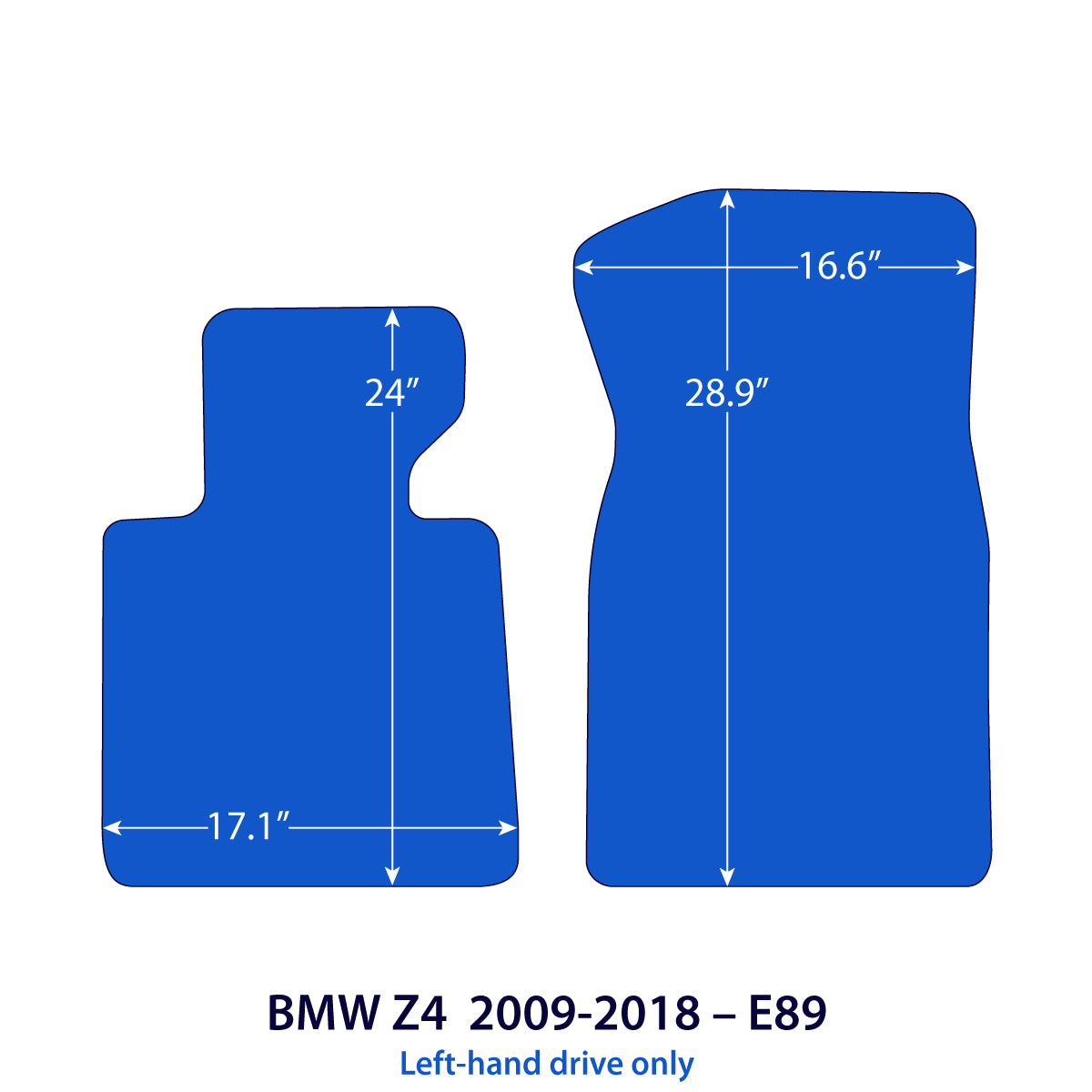BMW Z4 Velour Floor Mats 2009-2018 – E89 – Z Logo