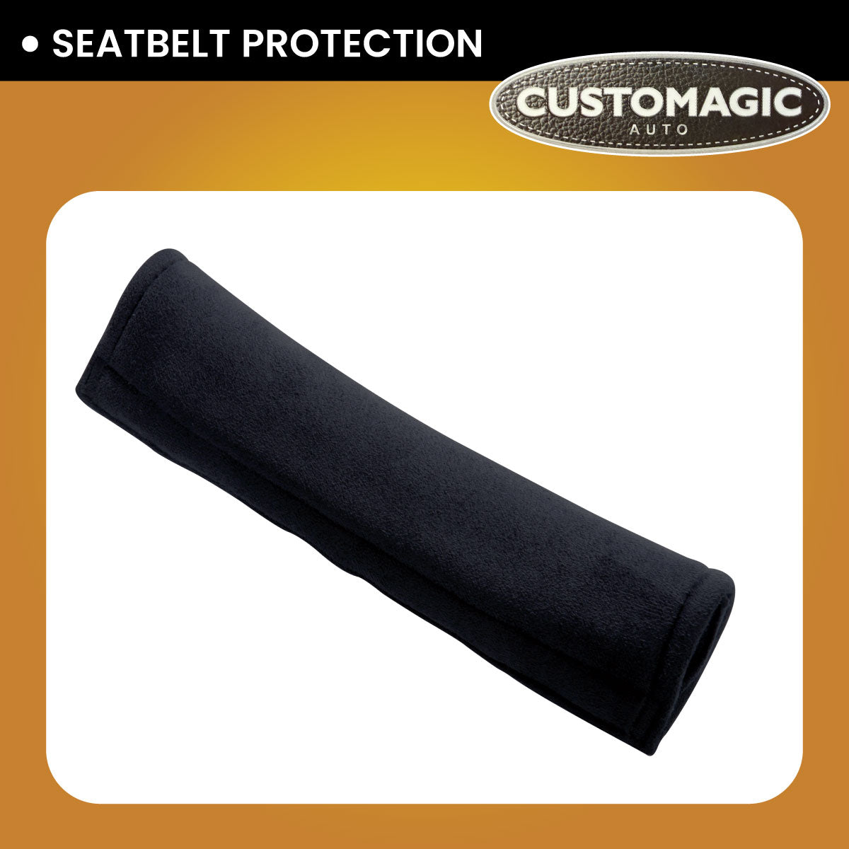 Customagic Black Seatbelt Covers | Set of 2 | Universal Fit