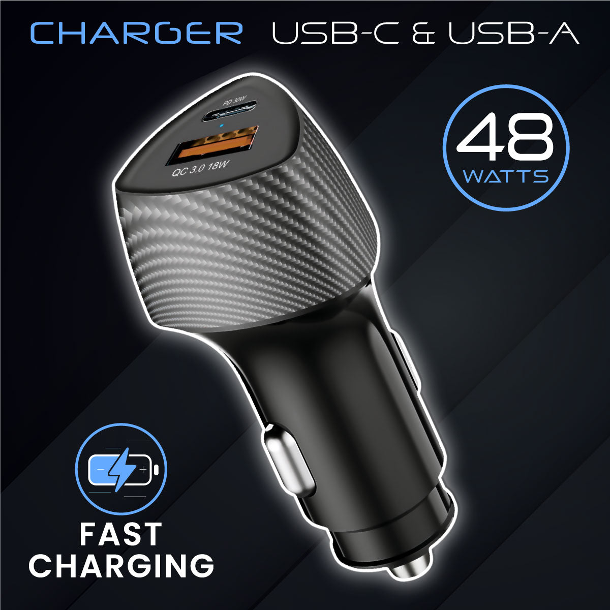 Gokana Car Charger | USB-C & USB-A | Fast Charging
