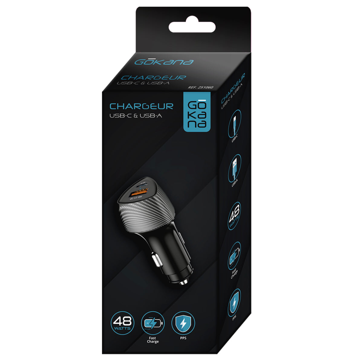 Gokana Car Charger | USB-C &amp; USB-A | Fast Charging