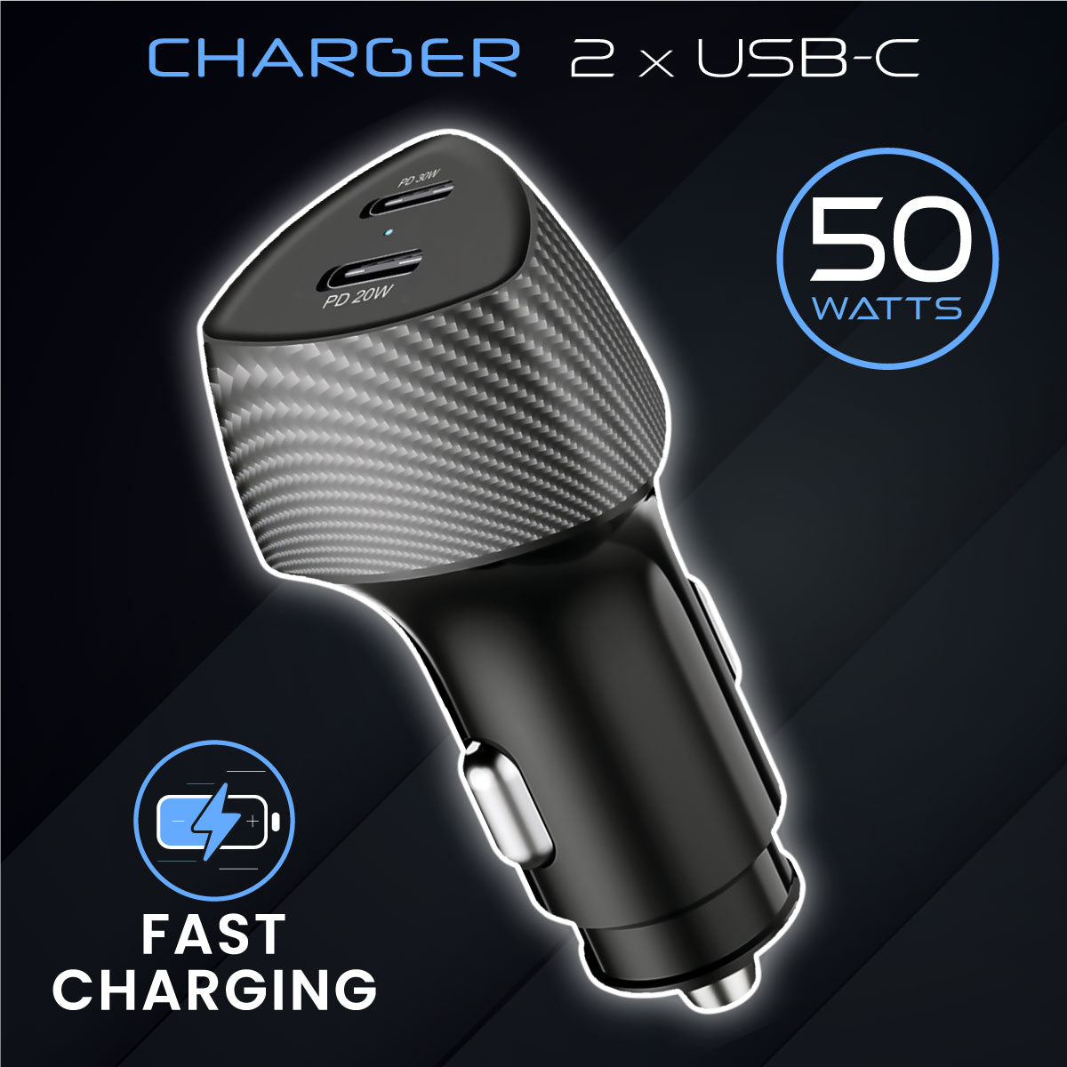 Gokana Car Charger | 2 x USB-C | Fast Charging