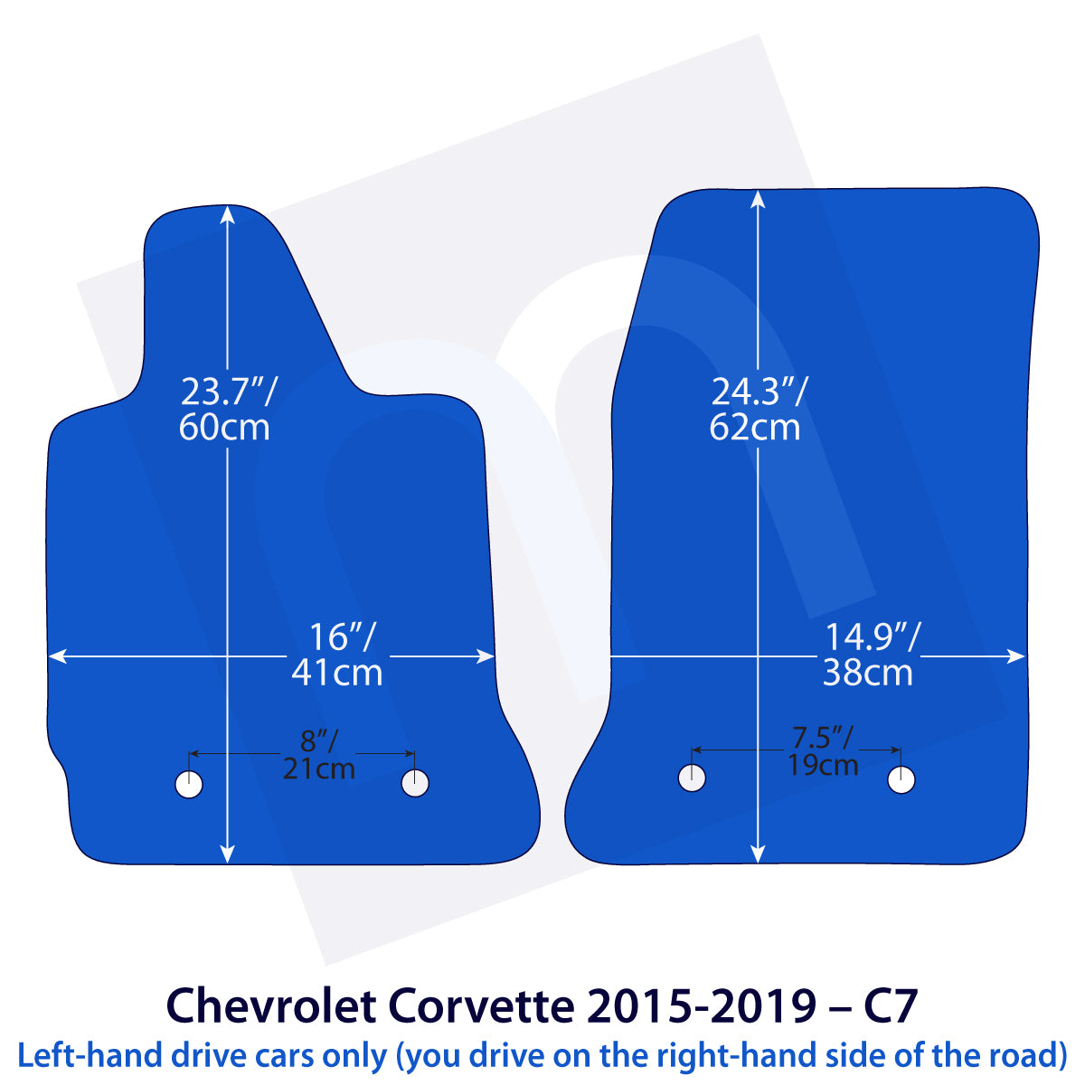 Chevrolet Corvette Velour Floor Mats 2015-2019 – C7 – Beige