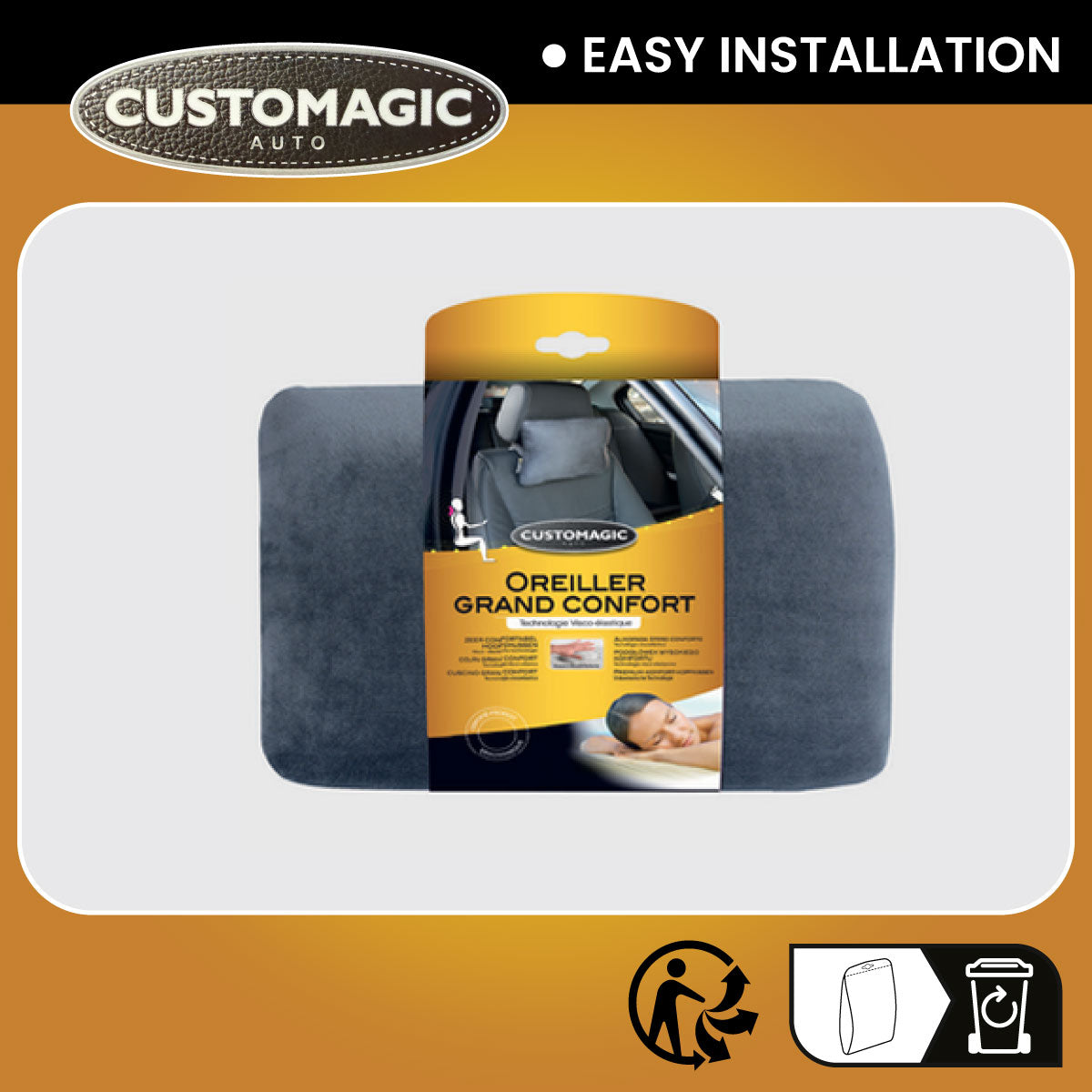 Customagic Neck Pillow | Memory Foam | Washable Cover