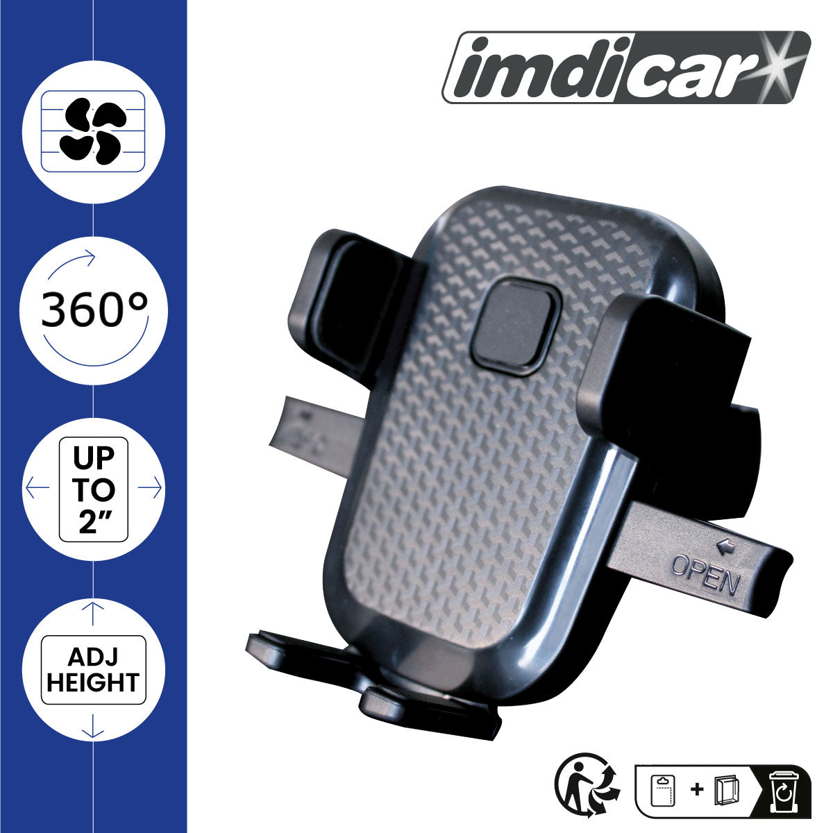 ImdiCar Car Phone Holder | Vent Mount | Adjustable Width & Height