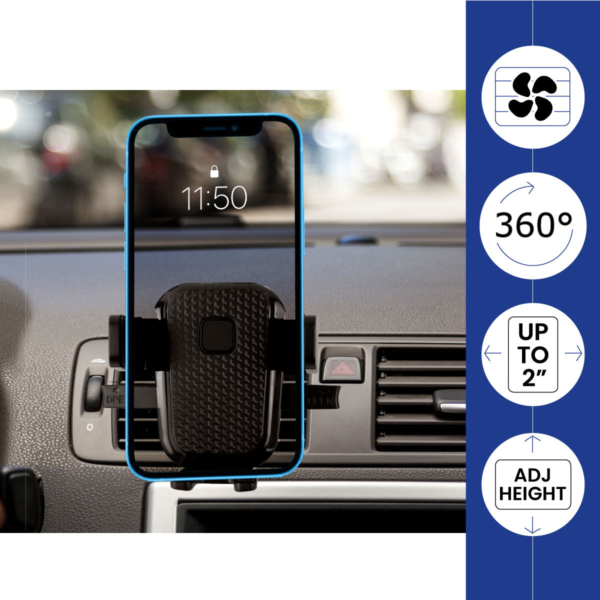 ImdiCar Car Phone Holder | Vent Mount | Adjustable Width &amp; Height