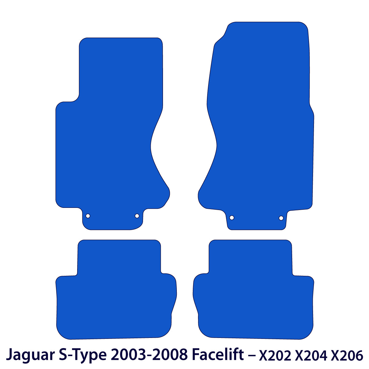 Jaguar S-Type Velour Floor Mats 2003-2008 – After Facelift X202 X204 X206 – Black