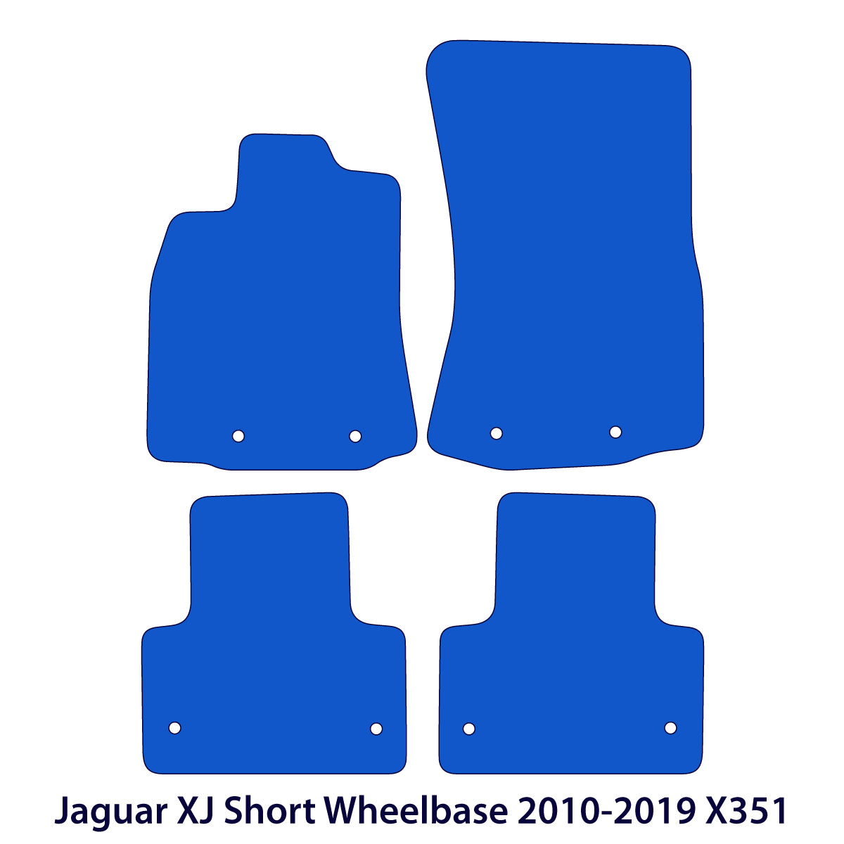 Jaguar XJ Velour Floor Mats – Short Wheelbase 2010-2019 X351 – Black