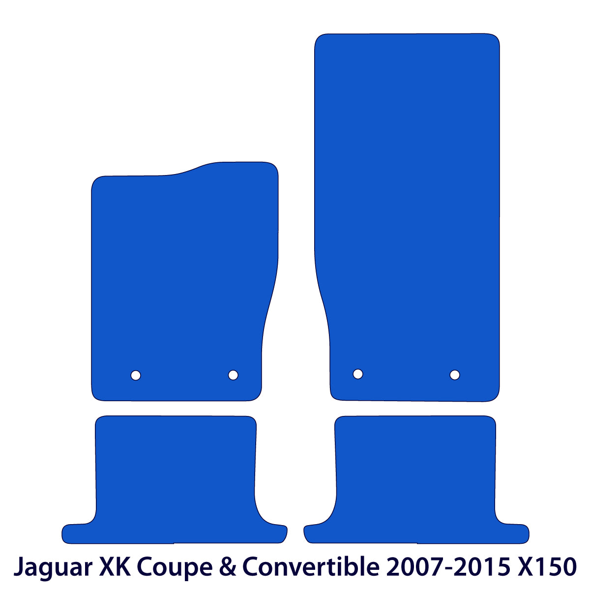 Jaguar XK Velour Floor Mats 2007-2015 – 2 Grommets – Black