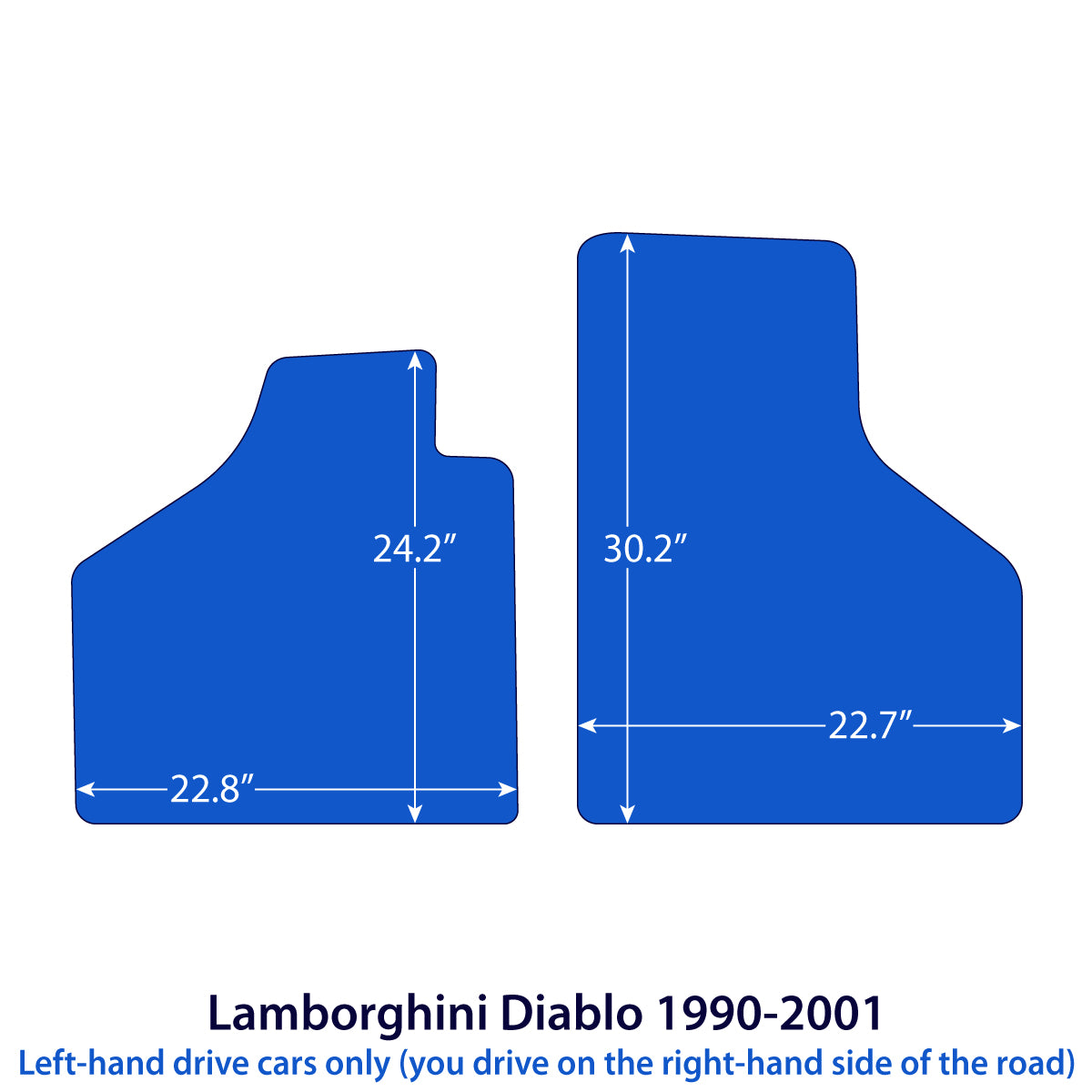 Lamborghini Diablo Velour Floor Mats 1990-2001 – Black