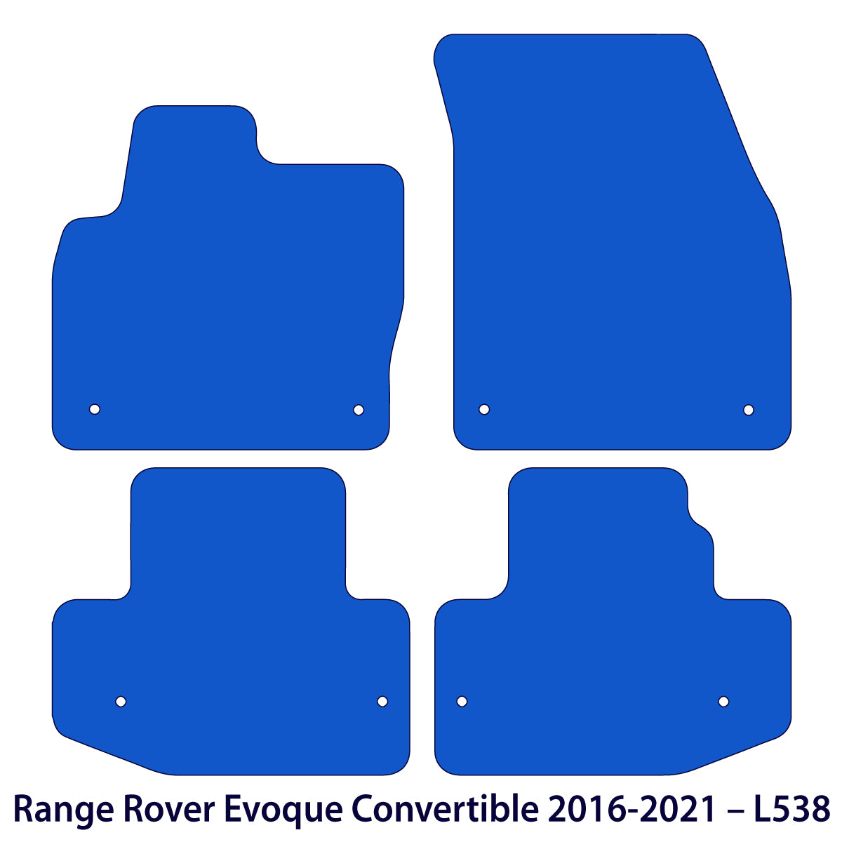 Range Rover Evoque Convertible Velour Floor Mats 2016-2021 – L538 – Black