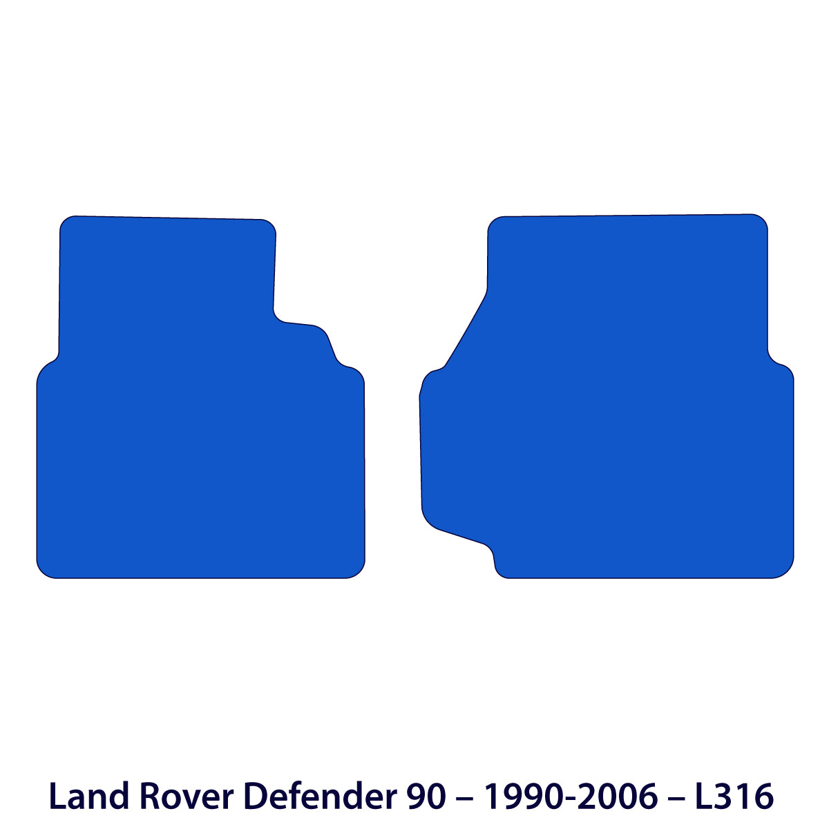 Land Rover Defender 90 Velour Floor Mats 1990-2006 – L316 – Black