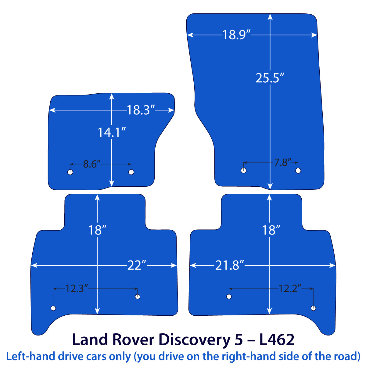 Land Rover Discovery Velour Floor Mats – L462 – Black