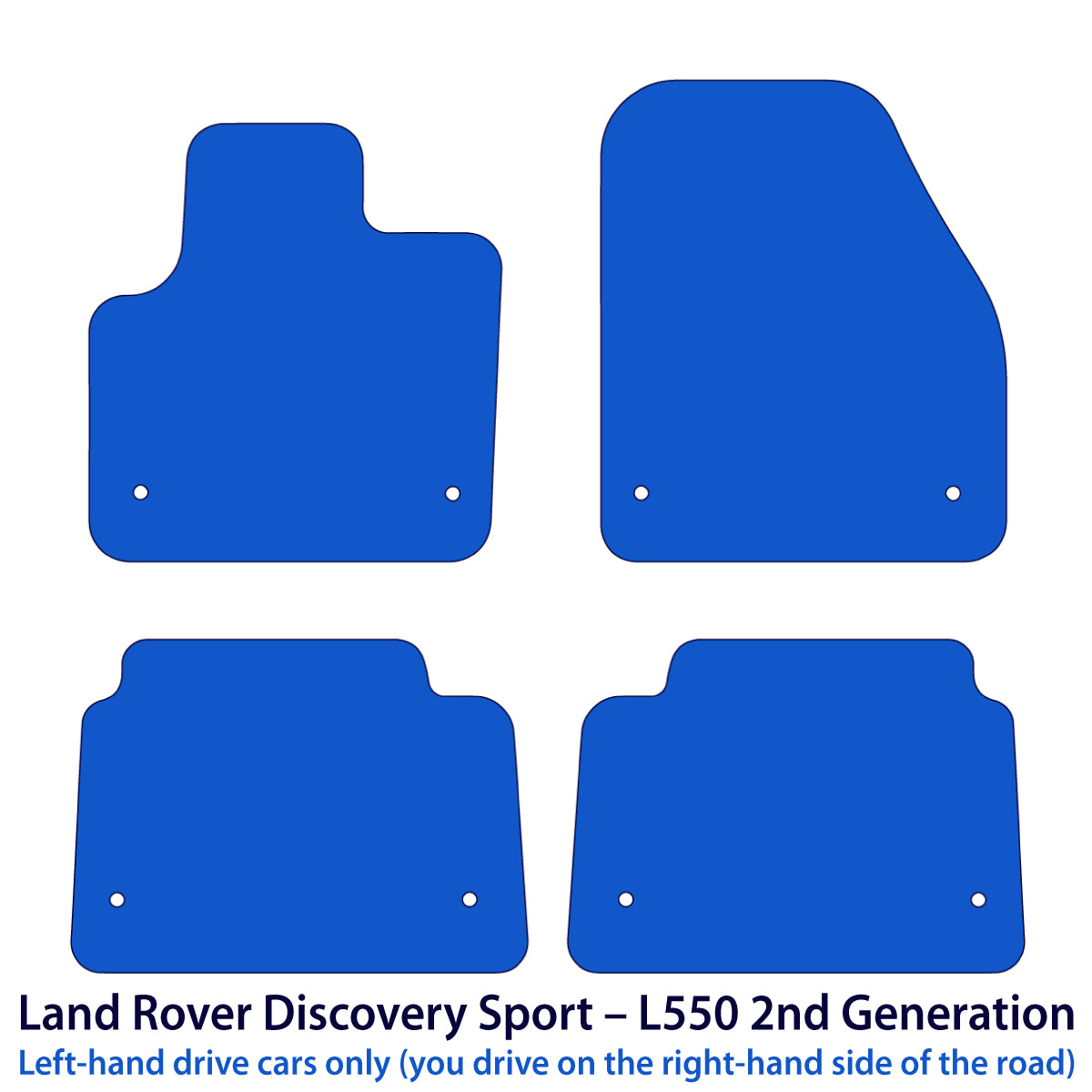 Land Rover Discovery Sport Velour Floor Mats – After Facelift L550 – Black
