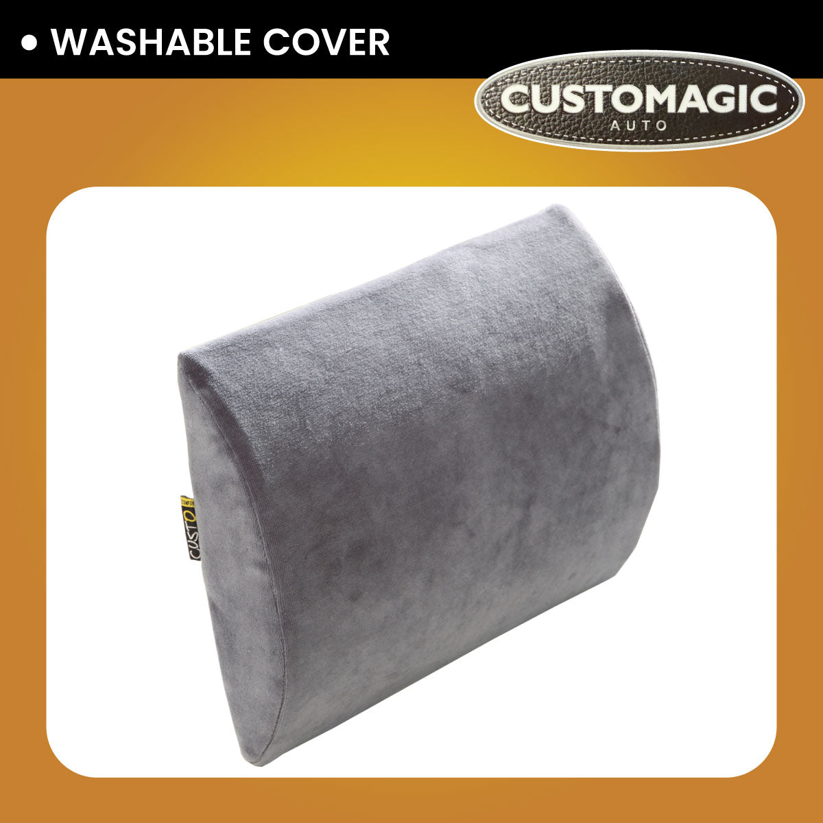 Customagic Lumbar Cushion | Memory Foam | Washable Cover