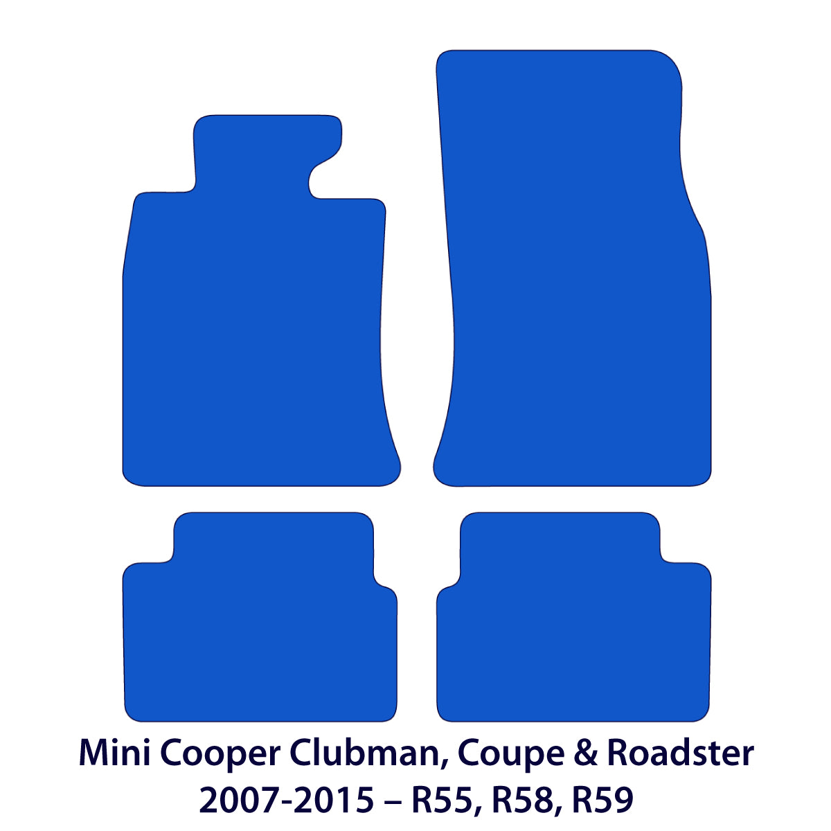 Mini Cooper Clubman, Coupe &amp; Roadster Velour Floor Mats 2007-2015 – R55, R58, R59 – Flag Logo