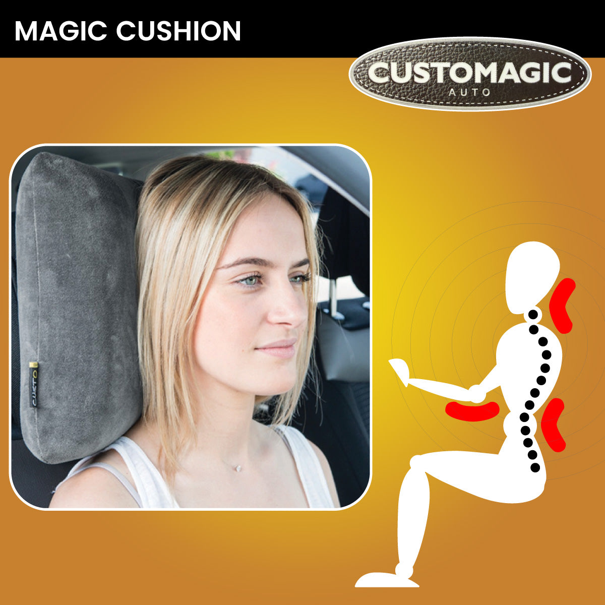 Customagic Magic Cushion | High-Comfort Pillow | Multifunctional | Memory Foam
