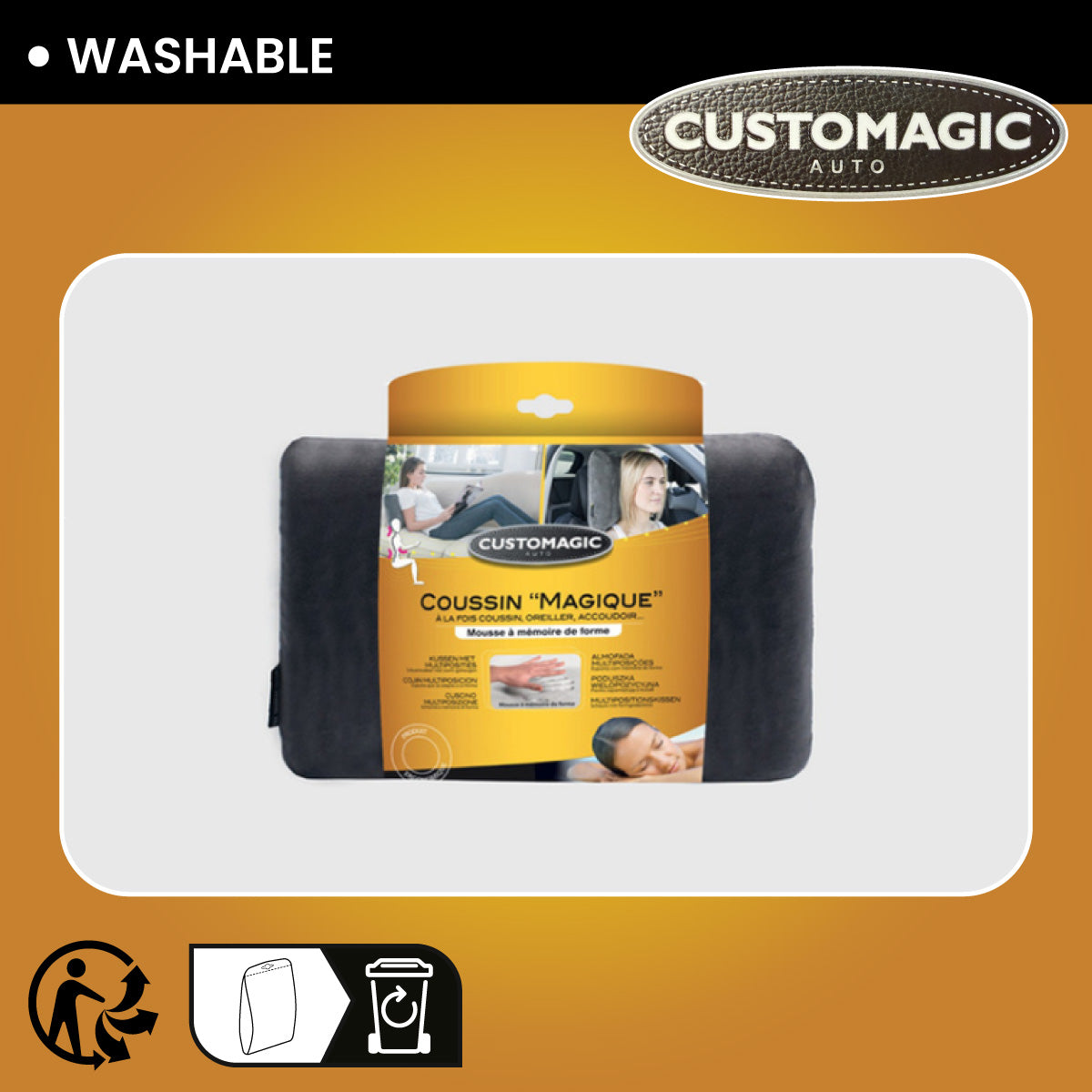 Customagic Magic Cushion | High-Comfort Pillow | Multifunctional | Memory Foam