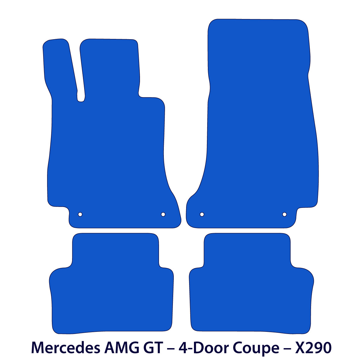 Mercedes AMG GT Velour Floor Mats 2018-2025 – 4-Door Hatchback X290 – Black
