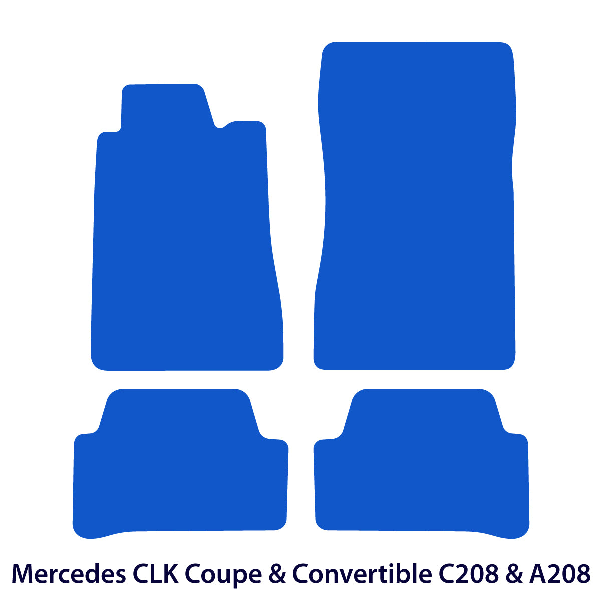 Mercedes CLK Velour Floor Mats – Coupe & Convertible C208 & A208 – Black